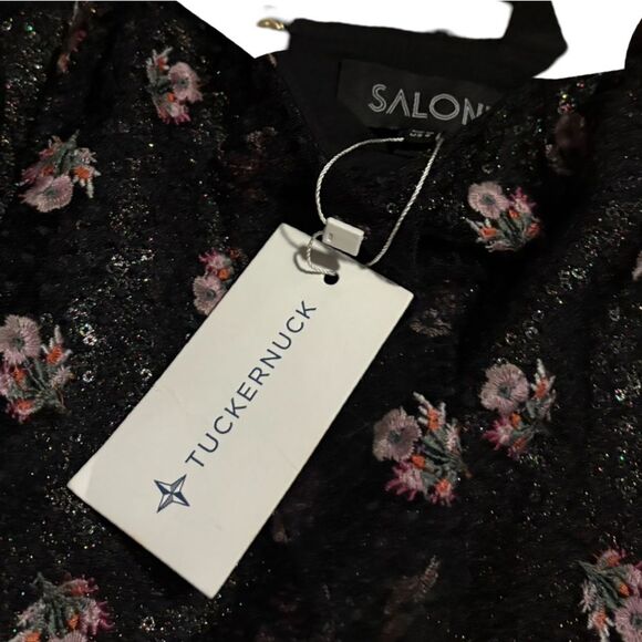 Saloni NWT Jemi Crop Black and Pink Layered Mesh - Picture 6 of 11